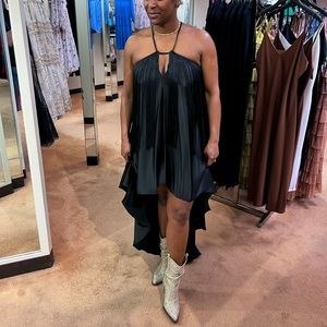 Gianni Bini Natalia Satin & Fringe Social Dress